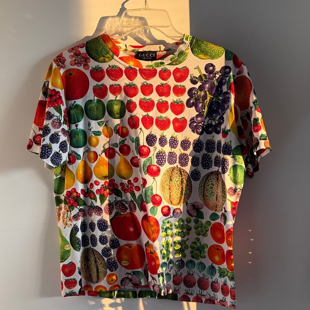 Gucci vintage Tom Ford Era s/s 1996 Fruit Print Tee size M